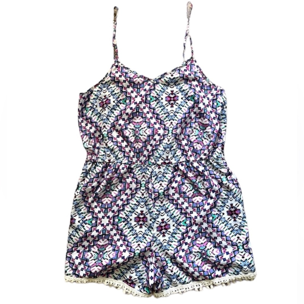 Multicolor Geometric Pattern Romper